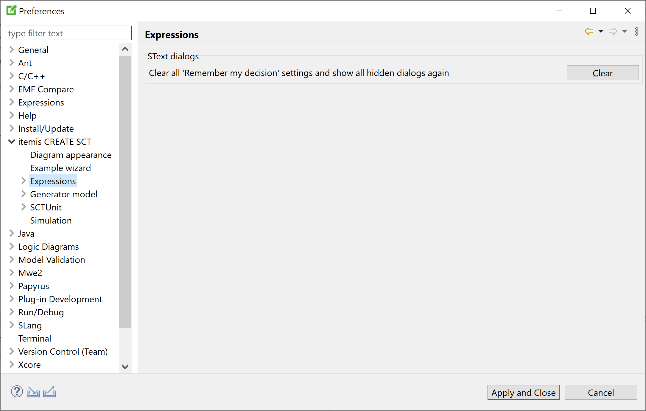 Preferences: Expressions